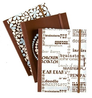 Jonathan Adler Words Blue & Brown Notebooks - Set of 3 (4 x 6) by Barnes & Noble: Product Image