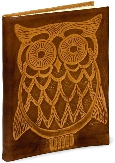 Owl Embossed Tan Italian Leather Journal (6" x 8") by Barnes & Noble: Product Image
