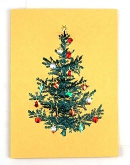 Tree with Ornaments-Red/Green/Gold Christmas Boxed Card Set by Paula Skene: Product Image
