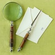 Product Image. Title: Bamboo/Nickel Plated Magnifying Glass & Letter Opener