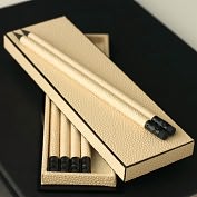 Product Image. Title: Faux Shagreen Pencil Set Chamois