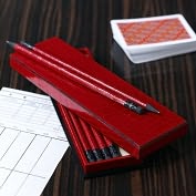 Product Image. Title: Crocodile Pencil Set Cordovan