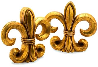 Faux Gold Finish Resin Fleur de Lis Bookends Set of 2 by Barnes & Noble: Product Image
