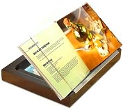 Product Image. Title: Wood and Acrylic Cookbook Stand