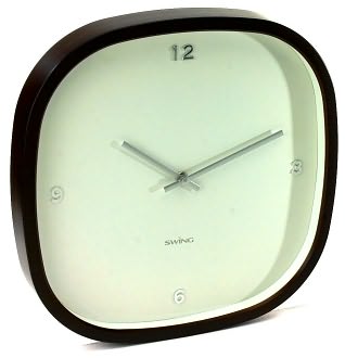 Eva Wall Clock (WhiteFace/Walnut Body) by Swing Ltd.: Product Image