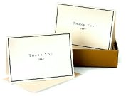 Product Image. Title: Box Card Black and Cream Thank You Set of 14