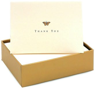 Gold Butterfly Foil Embossed Thank You Card Set by Peter Pauper Press, Incorporated: Product Image