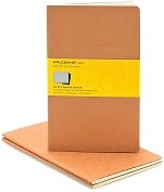 Product Image. Title: Moleskine Cahier Kraft Large Squared Journal, Set of 3