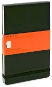 Product Image. Title: Black Moleskine Reporter Ruled Notebook 5x8