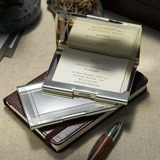 Art-Deco Marv Business Card Case by Artfield & Craftsmen, Inc.: Product Image
