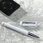 Product Image. Title: White Contemporary Aluminum Ballpoint Pen