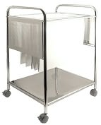 Product Image. Title: Cropper Hopper Hanging File Trolley-Silver Metal 25.5"Hx17.75"Wx15"D