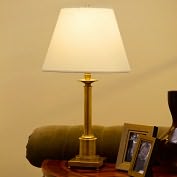 Product Image. Title: Kinetic Table Lamp Antique Brass