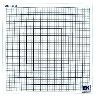 Glass Mat Cutting Surface With Photo Grid Lines 13"X13"- by EK SUCCESS: Product Image
