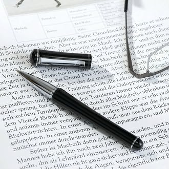 Black Contemporary Aluminum Rollerball Pen by Pierre Belvedere: Product Image