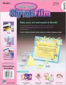 Ink Jet Shrink Film 8.5"X11" 6/Pkg-White by GRAFIX: Product Image