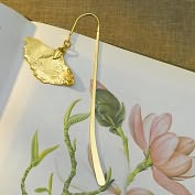 Product Image. Title: Gingko Leaf Gold Book Hook
