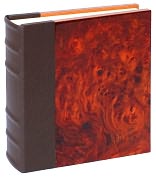 Product Image. Title: Burlwood Photo Album with Brown Genuine Leather Spine (9" W x 9" L)