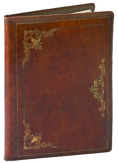 Hand Crafted Gold Embossed  Genuine Leather Portfolio with Moire Lining 9.5x12 by Eccolo: Product Image