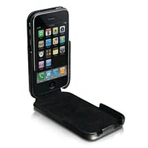 Premium Napa Leather Hard Flip Case for iPhone 3G - Black by Uniea Ltd: Product Image
