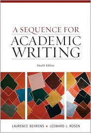 A Sequence for Academic Writing by Laurence Behrens: Book Cover
