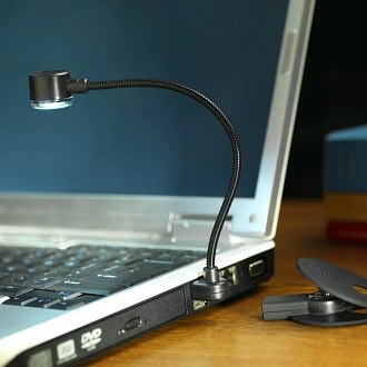 Black Soft-Touch 2 LED USB Flex-Neck Clip-On Reading Light by Great Point Light: Product Image