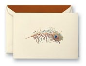Product Image. Title: Hand Engraved Peacock Feather Notes
