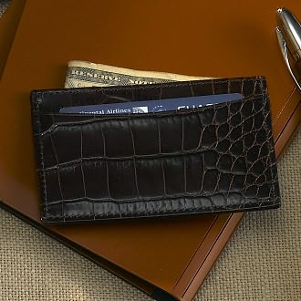 Slim Design Card Case - brown croc by Graphic Image: Product Image