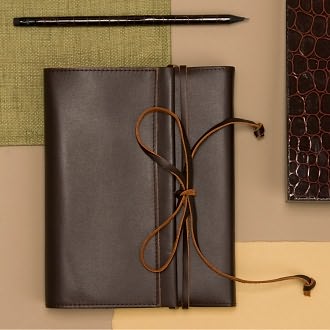 Brown Leather Wrap Traveler's Journal by Barnes & Noble: Product Image