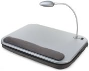 Product Image. Title: Elevation Slate Gray Lapdesk with LED Light and Adjustable Base
