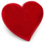 Product Image. Title: Red Italian Alabaster Heart Paperweight (3")