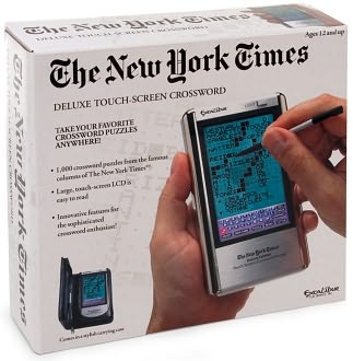 New York Times Deluxe Electronic Handheld Touch Screen Crossword by Excalibur: Product Image