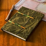 Product Image. Title: Olive Nepal Paper Journal with Stick Closure (6" x 8")