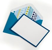 Product Image. Title: Jonathan Adler Weight Teal & Green Correspondence Notecards Set of 8