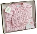 Product Image. Title: Pink Cable Sweater & Hat - 6 Months