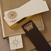 Product Image. Title: Crown, North Star and Snowflake Bookmark Set