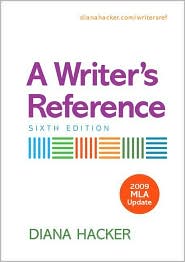 A Writer's Reference with 2009 MLA Update by Diana Hacker: Book Cover