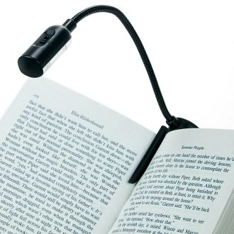 2 LED Black Spike Light Clip-on Booklight