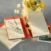 Product Image. Title: Blue Yuzen Memo Desk Organizer
