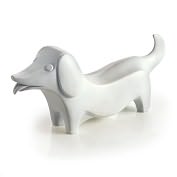Product Image. Title: Jonathan Adler Dachshund White Resin Paperweight