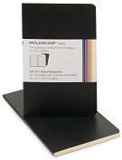 Product Image. Title: Black Moleskine Volant Ruled Pages 3.5" x 5.5" -Set of 2