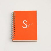 Product Image. Title: Recycled Color Block Monogram Journal "S"- ( 5"x 7")