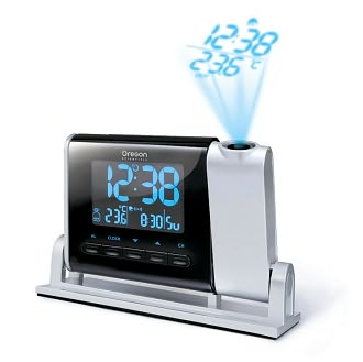 Self-Setting Atomic Projection Clock with Outdoor Temperature