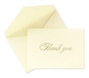 Product Image. Title: Hand Engraved Thank You in Gold Notes