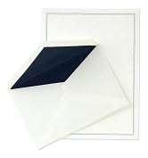 Product Image. Title: Triple Hairline in Navy Pearl White Half Sheets