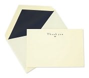 Product Image. Title: Hand Engraved Thank You in Navy Cards