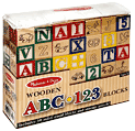 Product Image. Title: Classic Wooden ABC-123 Blocks