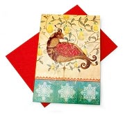 Product Image. Title: Elegant Partridge Tip On Christmas Boxed Card