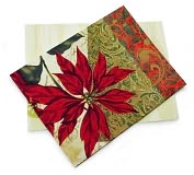 Product Image. Title: Tidings of Joy Poinsettia Chrsitmas Boxed Card