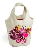 Product Image. Title: Jonathan Adler Love Dove Canvas Small Book Tote (10"x8"x3.5")